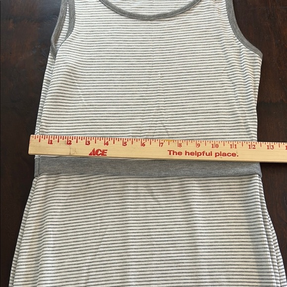Monteau White/Grey Striped Midi Tank Sz M - Picture 15 of 15